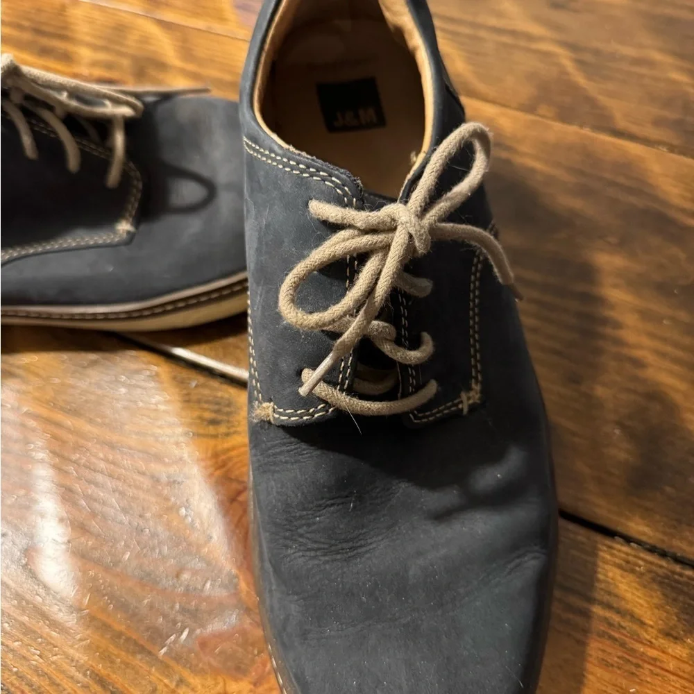 JOHNSTON & MURPHY men's mcguffey plain toe oxford shoes in navy. Size 11 1/2